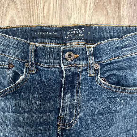 Lucky Brand Denim - Lucky Brand Classic Straight Leg Medium Wash Denim Jeans 12 Adjustable Waist